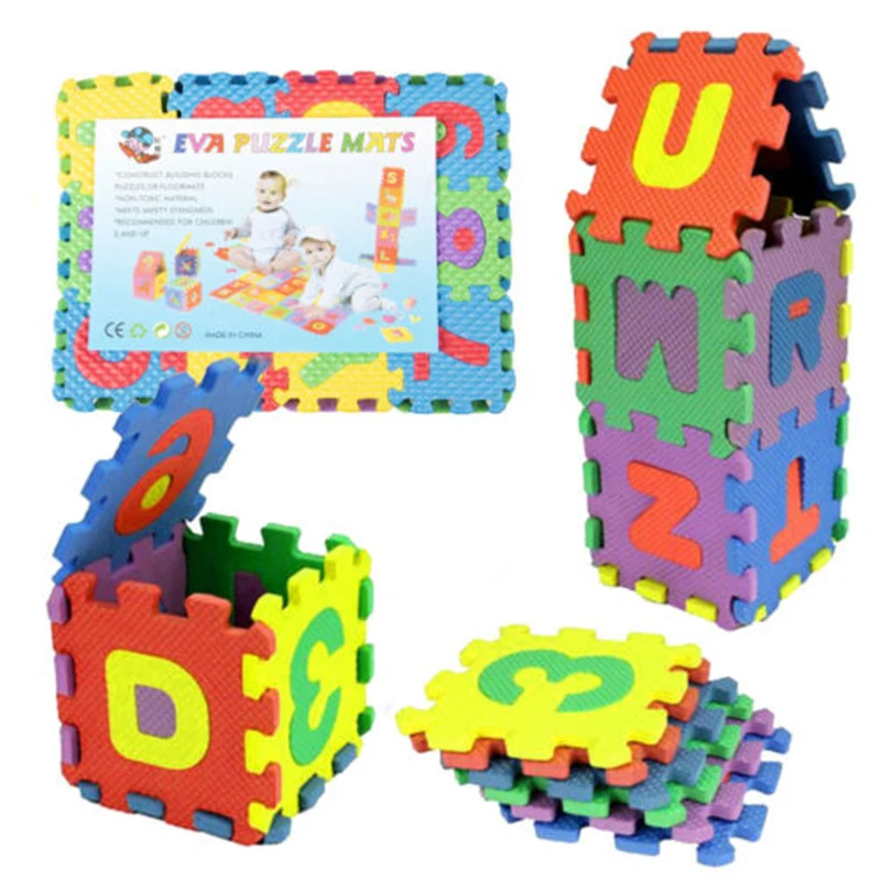 

New Children Game Puzzle 36pcs Soft Baby Floor Play DIY Puzzle Kids Create Toy Mat Foam Alphabet Numbers Puzzle Toddler Toys