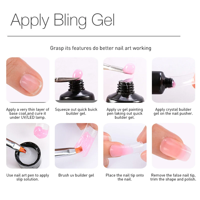 Poly Extention Gel Kits Nail Art French Nail Clear Pink Withe Colors Nail Tips Crystal UV Gel Nail poly gel Quick Hard Gel art Poly Extention Gel Kits Nail Art French Nail Clear Pink Withe Colors Nail Tips Crystal UV Gel Nail poly gel Quick Hard Gel art