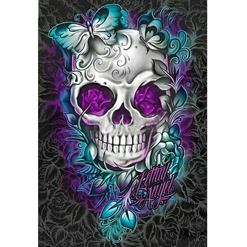 

5D DIY Diamond Painting Flower skull Cross Stitch Rhinestone Halloween Diamond Embroidery Mosaic picture Home Decor Gift Sale