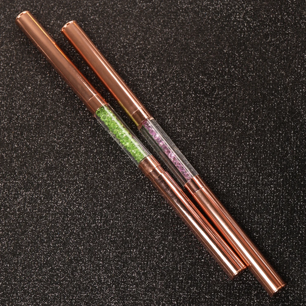 ANGNYA Rose Gold Dual Head Acrylic Metal Dotting Wax Pen Rhinestones Gem Picker Crystal Picking Nail Art Studs DIY Point Tools 3