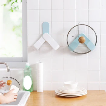 

Pot Lid Rack Rotatably Adjustable Pan Cover Holder Wall Mounted Hook Tools HUG-Deals