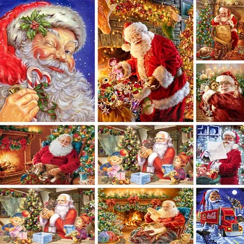 

New 5d Full Diy Diamond Painting Embroidery Cross Stitch Santa Claus Christmas Gift Diamond Mosaic Needlework Art Decor Crafts