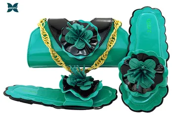 

Teal color Shoes And Bag Set New 2020 Women Shoes And Bag Set In Italy Italian design Shoes with Matching Bags Set
