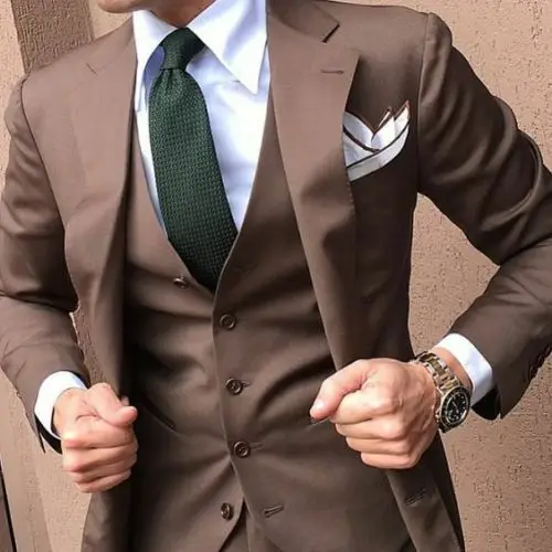 Brwon мужской костюм slim fit мужской костюм из 3 предметов мужской повседневный деловой пиджак Свадебный костюм жениха смокинг(пиджак+ брюки+ жилет