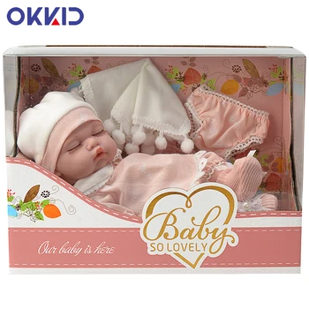 

OKKID 10 Inch Bebe Reborn Girl Doll Full Silicone Body Lovely Reborn Baby Dolls Toy For Kids Gifts Xmas Gift Dropshipping