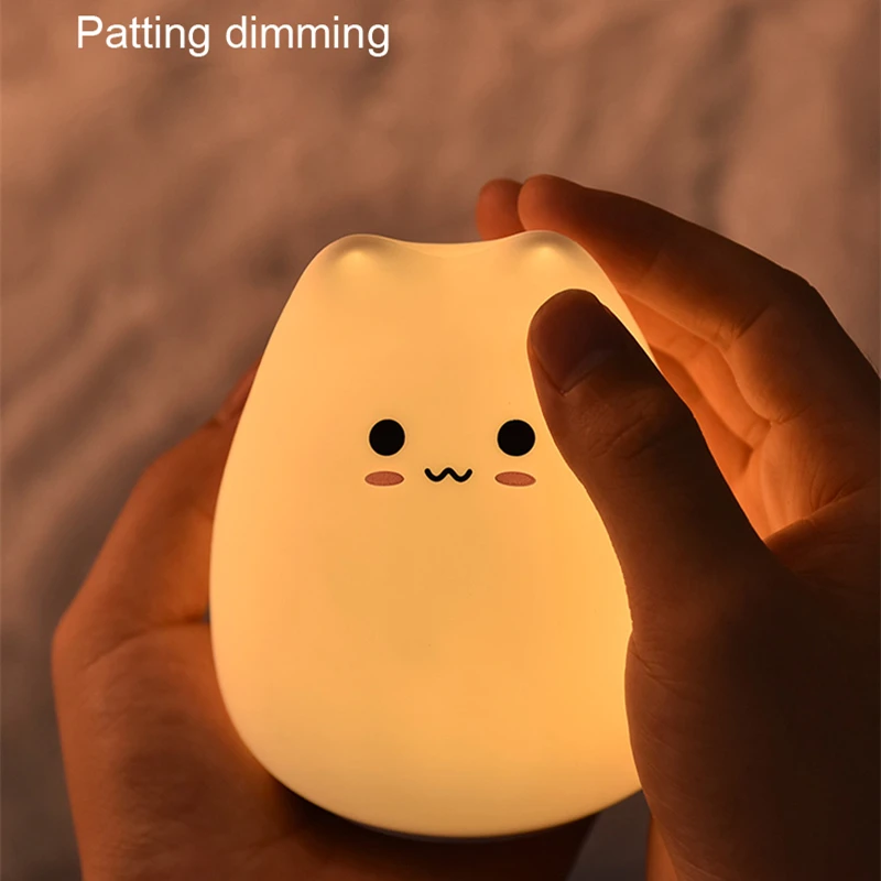 Topoch мультяшный ночной Светильник Kawaii Mini симпатичная в форме кошки Pat Lamp мягкий