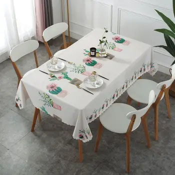 

Nordic Ins Style Home Decor Table Cover Waterproof Flora Leaves Pattern Tablecloth Oilproof PVC Table Cloth Picnic Mat T416