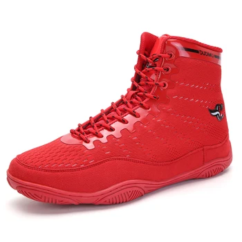 

Red Black Men Wrestling Shoes Lightweight Boxing Martial Arts Training Shoes Fighting Wrestling Sneakers Male Boxing Shoes