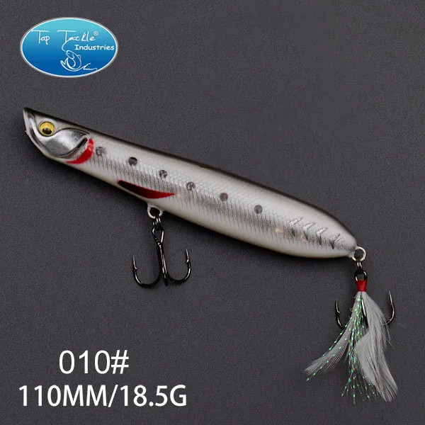 Topwater карандаш Lilfelike приманка для рыбалки карандаш реалистичные рыбные жабры 110 мм 18,5 г whopper plopper - Цвет: 110mm 010