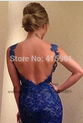 Robe de soiree Vestido de Festa Bateau синие королевские платья с открытой спиной с открытыми плечами кружевное вечернее платье для выпускного вечера платья для особых случаев