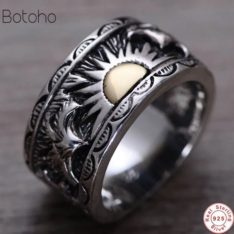 S925 серебро мужское кольцо индийских крыльями орла Защита от солнца Тотем тайский серебряный для мужчин женщин кольцо солнце тайский серебряный подарок на день отца