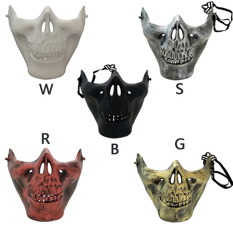 

Cycling Training Ski Mask TPU Half Mask Halloween Half Face Skull Protective Mask For Cycling CS Military Gaming Resistant