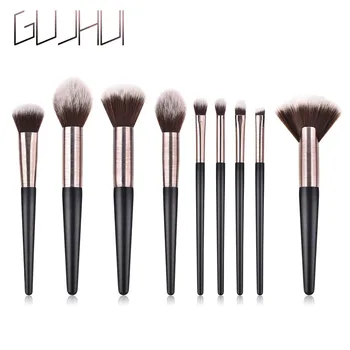 

9 PCS Blending Wooden Handle High End Make Up Foundation Eyebrow Eyeliner Blush Brushes Cosmetic Concealer Brushes Set Tools
