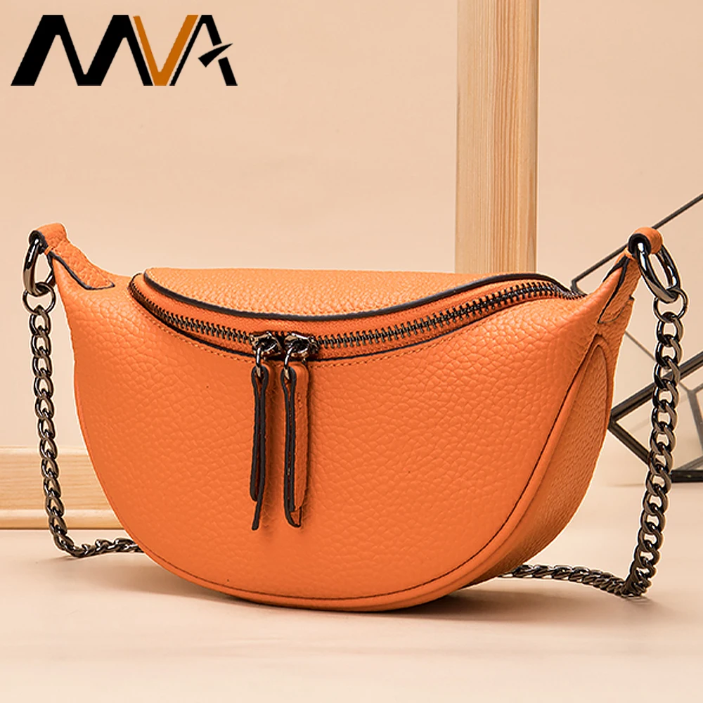 

MVA Womens Shoulder Bags Fashion Women Crossbody Bag Leather Small Chest Pack Travel Messenger Bags For Women Handbag Tote 8013