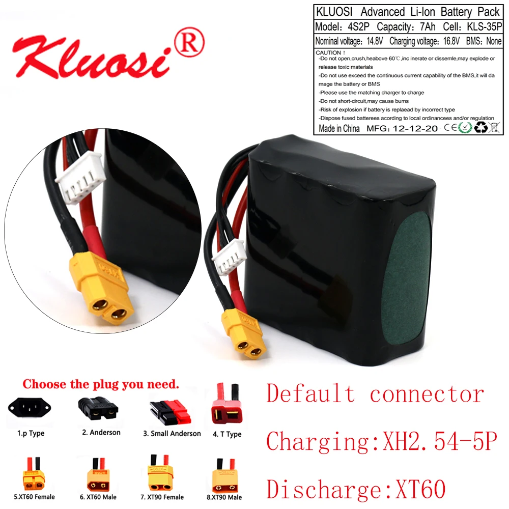 KLUOSI 4S2P 14 8 V 7Ah 16 ионно литиевая Батарея высокое Ёмкость Бла (беспилотный