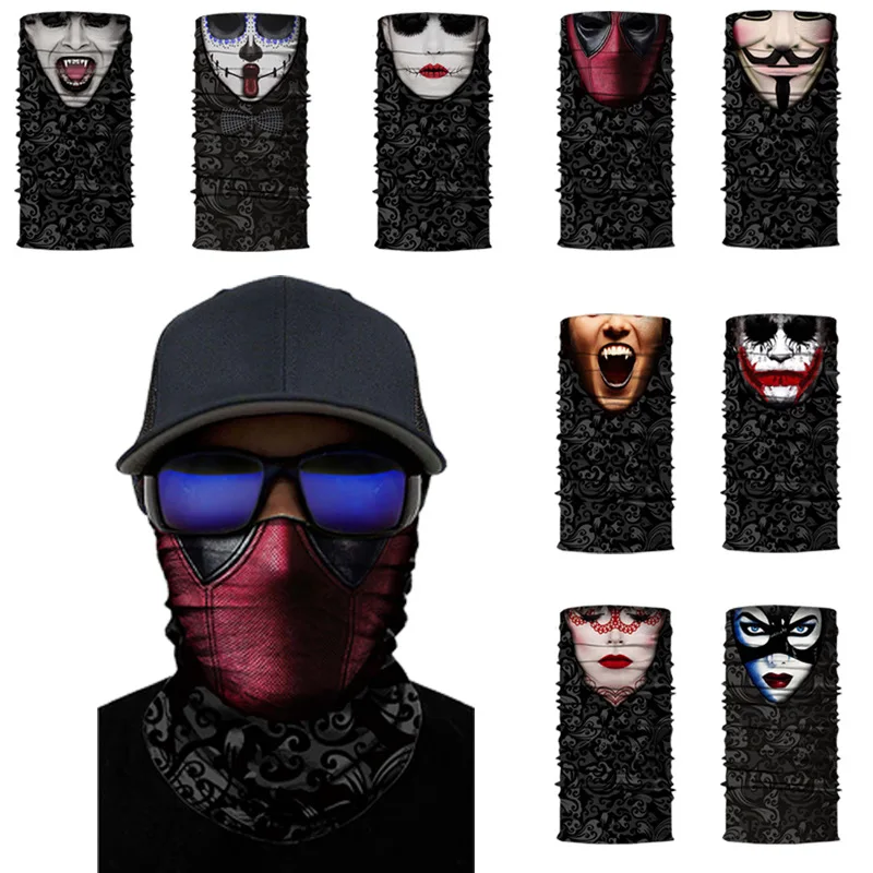 

Cycling Motorbike Sport Head Scarf Neck Warmer Skull Ski Balaclava Headband Face Mask Scary halloween Face Shield Outdoor