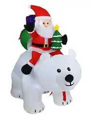Полярный медведь надувные куклы вечерние украшения 2 м полярный медведь надувной Санта Рождество езда широко применяется очень легко