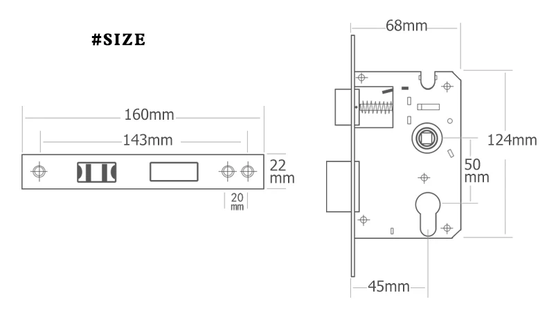 Branco Marfim, Entrada de Segurança, Mudo Hardware Anti-roubo da Porta