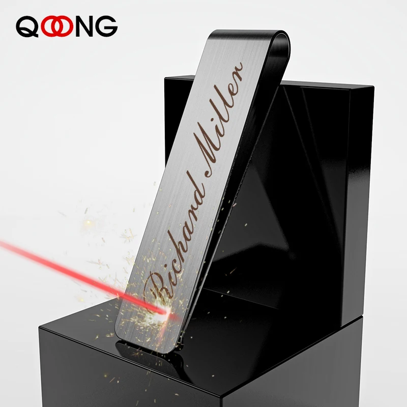 Billetera de acero inoxidable con grabado personalizado para hombre, tarjetero delgado de Metal de tamaño largo, con Clip para tarjetas de crédito