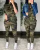 Women Fashion Elegant Casual Round Neck Camouflage Half Sleeve T-Shirt & long Pants High Waist Set ► Photo 2/3