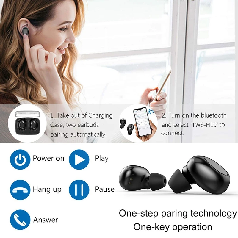 T10 Bluetooth наушники 5,0 беспроводные наушники IPX7 водонепроницаемые TWS стерео наушники-вкладыши Встроенный микрофон Спортивная гарнитура