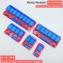 1/2/4/6/8 kanal relais modul, 5V12V24V, mit optokoppler isolation relais modul ausgang high/low level trigger elektronische DIY