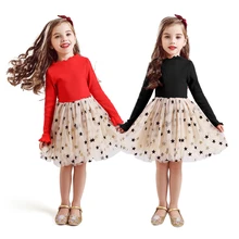 Зимнее милое платье футболка с изображением фламинго для девочек+ платье, детская одежда с рисунком для девочек Детский комплект из 2 предметов, комплекты одежды для девочек