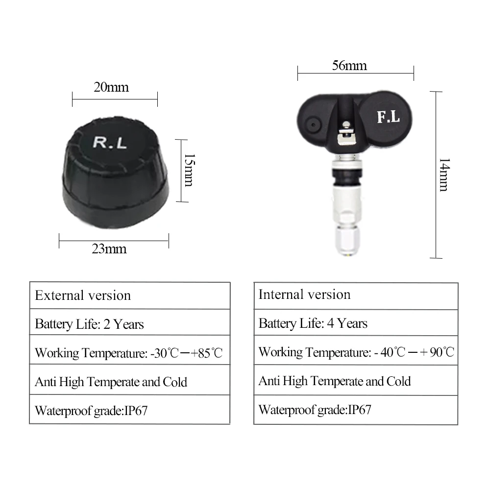 TPMS система контроля давления в шинах Солнечная энергия цифровой ЖК-дисплей 4 колеса внутренний внешний датчик давления температура Предупреждение