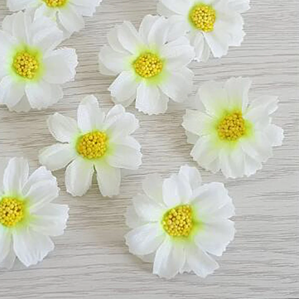 10Pcs Vivid Artificial Daisy Flowers Faux Flower Heads DIY Bouquet Floral Decor