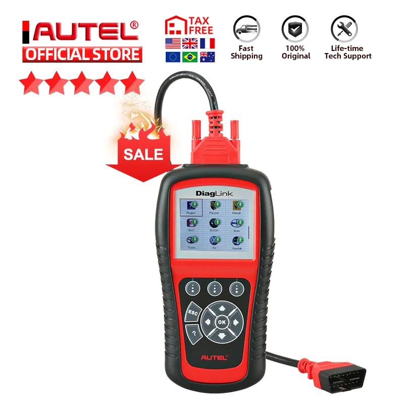 AUTEL MaxiDiag Diaglink OBD2 сканер все системы автомобиля диагностический инструмент OBD 2