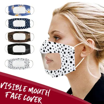 

Smile Communicator Face Mask with Clear Vinyl Visible Expression Lip Reading Mouth Cover Face Shield Mondmaskers Masques