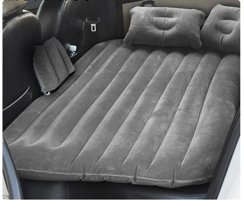 Надувной матрас для автомобиля, кровать для автомобиля, воздушная кровать с флокированием, раздельная воздушная кровать для автомобиля, разъемная кровать для путешествий - Название цвета: Черный