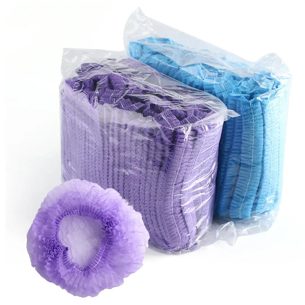 100 шт./пакет Одноразовые Плиссированные эластичные в форме сетки нетканые для наращивания ресниц шапочка для ванной прозрачная водонепроницаемая шапочка для волос шапочка для душа