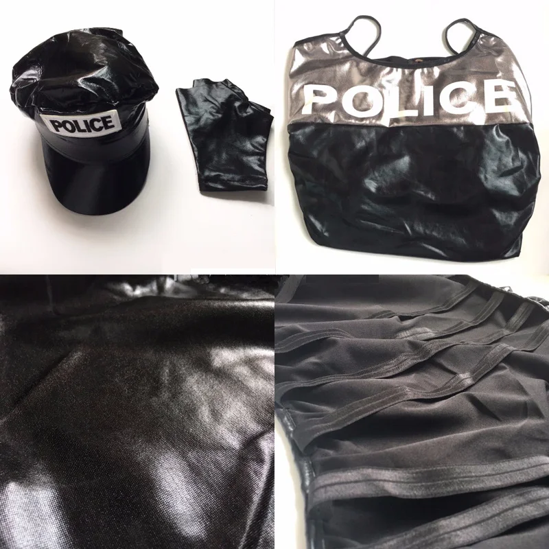Вечерние костюмы на Хэллоуин, Стильные черные полицейские костюмы для девочек, клетчатый узор, форма полицейского, косплей, шапка-варежки