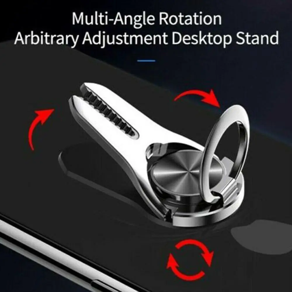 Автомобильный держатель для телефона 2 в 1 держатель на вентиляционное отверстие автомобиля кольцо-держатель на палец держатель вращение на 360 ° металлическая подставка держатель для мобильного телефона