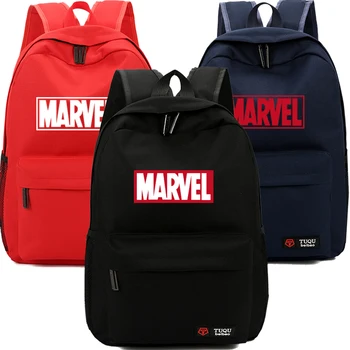 

Avengers MARVEL Super Hero Backpack Bag Zipper Casual School Students Book Bag Boys Girls Fans Black Red