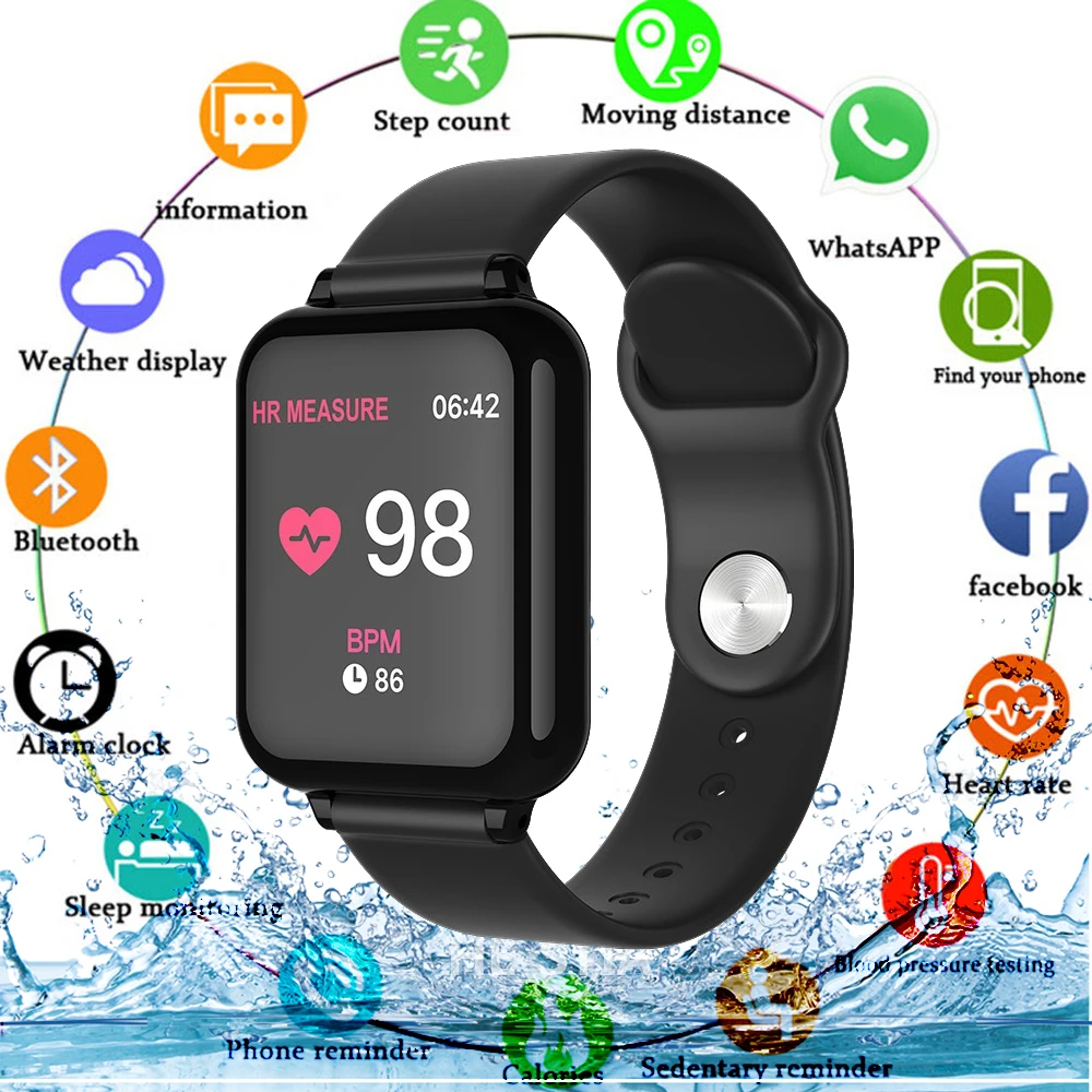 New B57 Smart watches Waterproof Sport for iphone phone Smartwatch Heart Rate Monitor Blood Pressure Functions For Women men kid