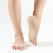 Новинка года; дышащие Нескользящие женские спортивные носки для йоги с открытым носком; высокие гетры полуноски на стопу; мягкие носки теплые