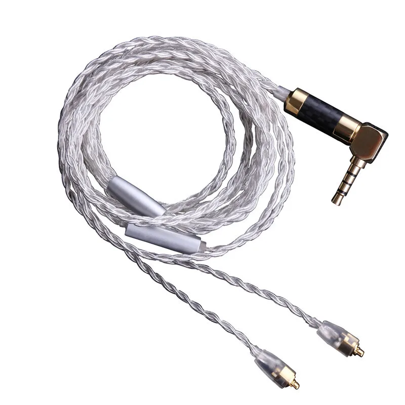 Fone de Ouvido Cabo com Microfone Bgvp Prata Chapeado Cabo Se535 846 Alta Frequência Atualizado 8 Strand Mmcx 5n Occ Dm5 - Image 2