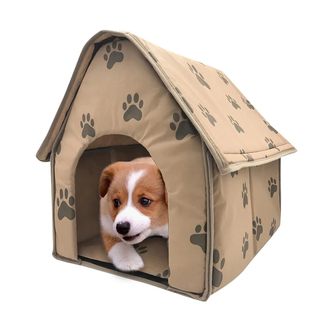 Casa de perro portátil para interiores, tienda plegable con huella y  ladrillo rojo, perrera extraíble, nido para cachorros y gatos, suministros  para mascotas para perros pequeños y medianos - AliExpress Hogar y