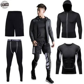 

Motorcycle Man Compression Sports Suit Quick drying Perspiration Fitness Training Kit Male Sportswear Jogging Running Cloth
