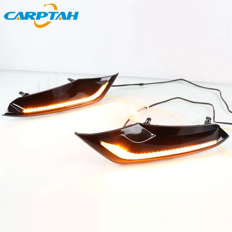 LED Daytime Running Light For Mazda 3 Axela Waterproof 12V Yellow Turn Signal Indicator Light Bumper Lamp LED DRL