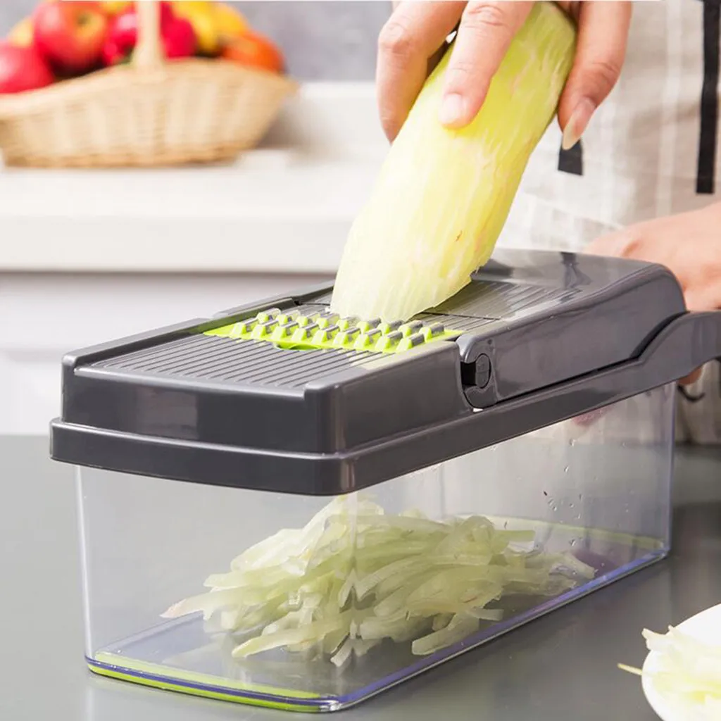 

2019 Multi-functional 7 in 1 Kitchen Pressing Food Cutter Chopper Slicer Peeler Dicer Vegetable Cheese Drop shipping #1982