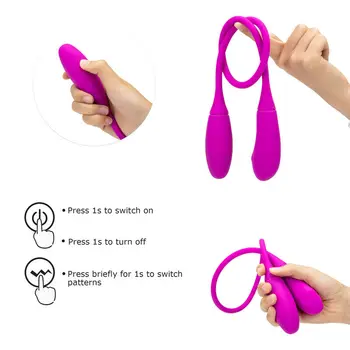 Double Vibrating egg Bendable Penetration Vibrator vaginal balls machine anal butt plug adults sex toys for women couple two 18+ 4