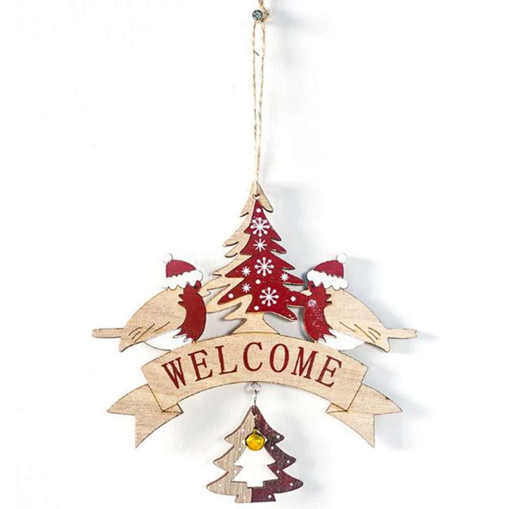 1 шт. Рождественская елка с изображением деревянных букв Рождественская елка Лось подвеска с бубенчиками рождественские украшения для дома