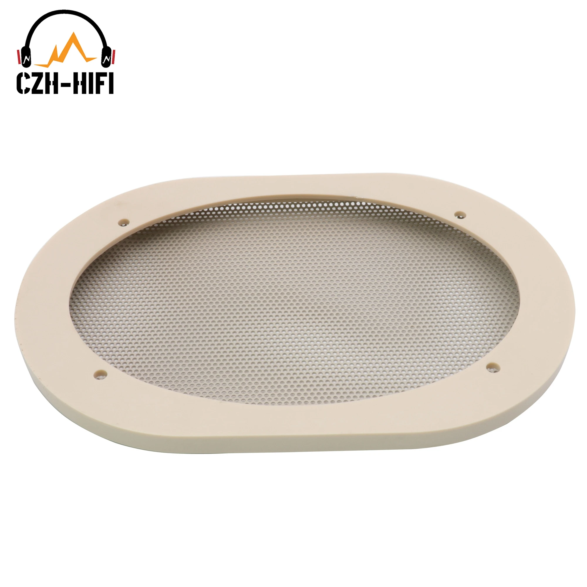 2 Stück Lautsprechergitterabdeckung 4'x6' 5''x7' 6''x9' Staubdichte Netzabdeckung aus Kunststoffstahl, dekorativer Kreis für Subwoofer-Auto-Audiogehäuse – Detail 4