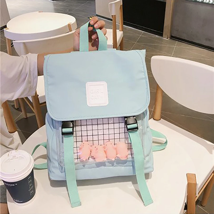 Harajuku водонепроницаемый прозрачный рюкзак из ткани Оксфорд для женщин