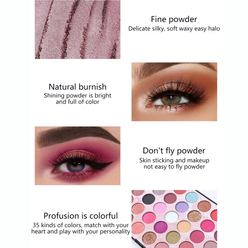 Блеск хайлайтер Shimmer Make up Тени для век Pallete 35 цветов матовые тени для век power Pallete палитра