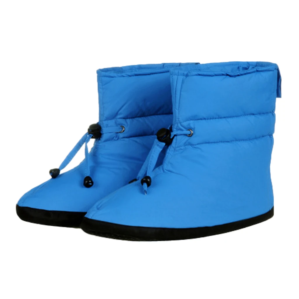 Blue 25cm Мягкие тапочки на утином пуху; зимние теплые ботинки - Цвет: Blue 25cm