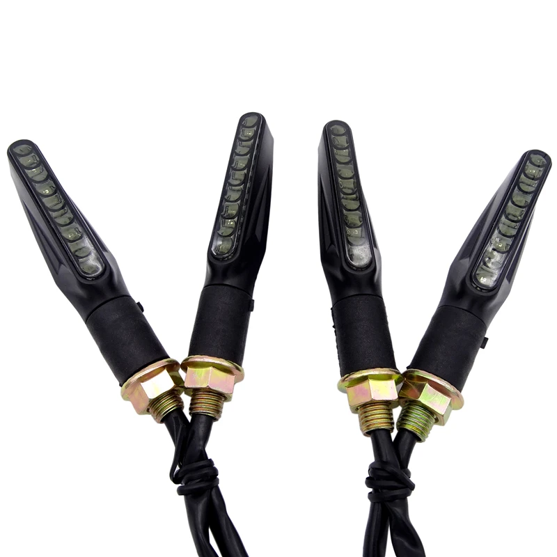 

2/4pcs Motorcycle Turn Signal Light E24 Motorcycles Flowing Water Blinker Flashing Indicator Bendable Tail Stop Signal For Honda